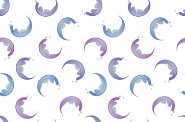 Abstract wave seamless pattern in kid-style tender pastel color.  Decorative marine life design element. vector illustration for fabric, wrapping paper, background.