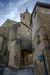 Fototapeta na wymiar Church of San Martin de Tours, in Uncastillo, Zaragoza, Aragon, eastern Spain. It was consecrated around 1.179 and reformed in the XVI century
