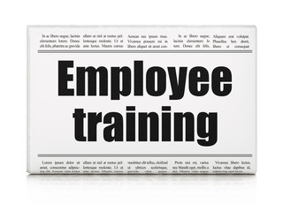 Studying concept: newspaper headline Employee Training
