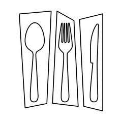 silhouette rectangle banner frame separated with cutlery kitchen elements vector illustration