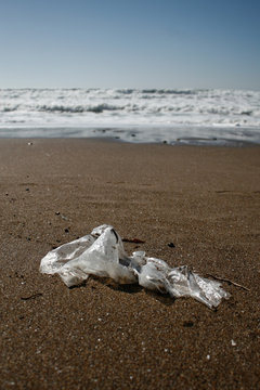 trash on the beach