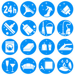 House cleaning service logo, set. Abstract concept.Vector illustration on white background.