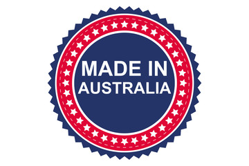 Made in Australia round logo, vector