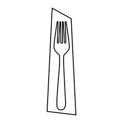 silhouette rectangle banner frame with fork cutlery icon vector illustration