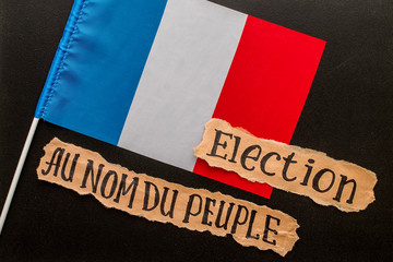  Elections in France.  Election inscription on torn paper sheet