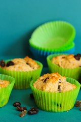Homemade Irish Soda bread muffins, selective focus