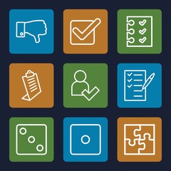 Set of 9 choice outline icons