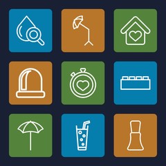 Set of 9 elements outline icons