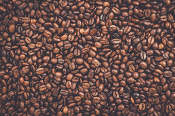 coffee beans on the table background texture