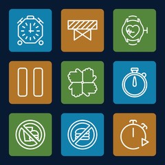 Set of 9 stop outline icons