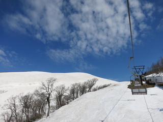 春の月山スキー場