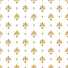 Fleur de lis pattern, silhouette - heraldic symbol. Vector Illustration. Medieval sign. Glowing french fleur de lis royal lily. Elegant decoration symbol. Heraldic background for design or decoration.