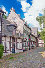 Fototapeta na wymiar Fachwerk am Liebfrauenberg in Goslar am Harz, Niedersachsen