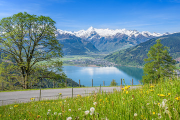 Zell am See at spring, snowy mountain tops, Salzburg, Austria © auergraphics