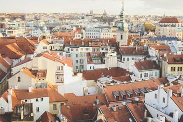 Building exteriors and rooftops, Prague, Czech Republic, Europe 