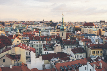 Building exteriors and rooftops, Prague, Czech Republic, Europe 