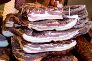 Meat delicacy on the Sausage fest in Turija, Serbia