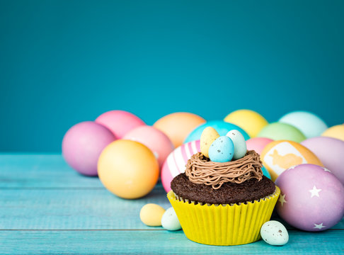 Easter Eggs and Cupcake