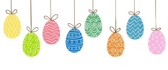 Easter eggs hanging