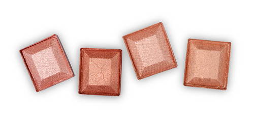 Beige shiny eyeshadow for make up as sample of cosmetic product
