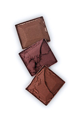Brown crashed eyeshadow for make up as sample of cosmetic product