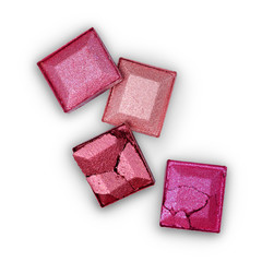 Colored crashed eyeshadow for make up as sample of cosmetic product