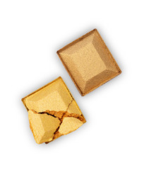 Golden crashed eyeshadow for make up as sample of cosmetic product