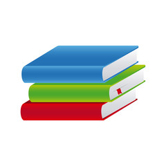 colorful set stack school books vector illustration