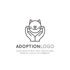 Vector Icon Style Illustration of Adopt a Pet Banner, New Owner, Domestic Animal Farm, Hotel, Isolated Minimalistic Object