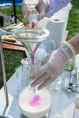 chemistry experiment in the open air - outdoor laboratory