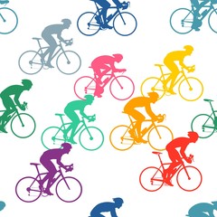 Fototapeta premium Bicycle drivers pattern - colorful