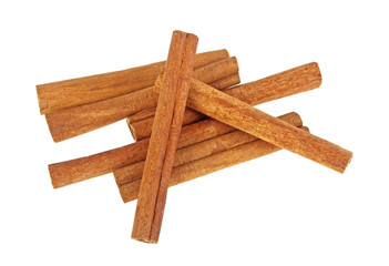 Cinnamon sticks isolated on white background