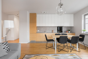 Living room with kitchen