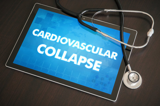 Cardiovascular collapse (endocrine disease) diagnosis medical concept on tablet screen with stethoscope