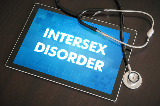 Intersex disorder (endocrine disease) diagnosis medical concept on tablet screen with stethoscope