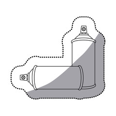 sticker contour set aerosol spray bottle icon flat vector illustration