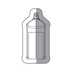 sticker contour internal view aerosol spray bottle can icon vector illustration