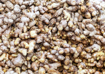 Ginger root in the asia market