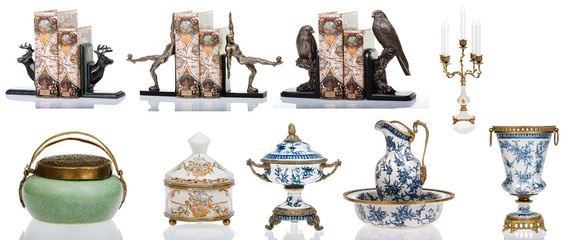 Decorative figurines, statuette, accessories for interior - obrazy, fototapety, plakaty