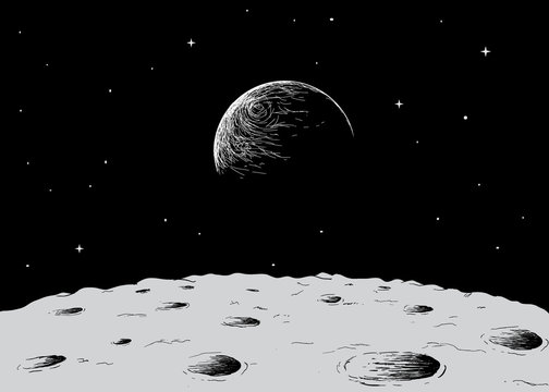 Moon illustration, Earth Moon Icon, Moon, atmosphere, monochrome, sphere png