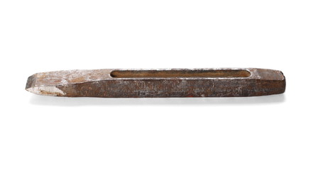 old rusty metal chisel isolated on white background