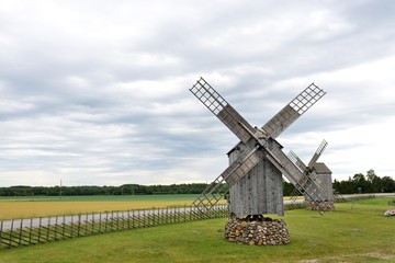 Fototapeta na wymiar Windmills in Saarema, Estonia