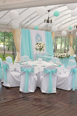 Luxury decorated tables for wedding ceremony