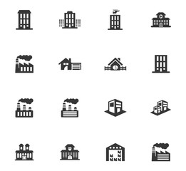 Infrastructure city icons set