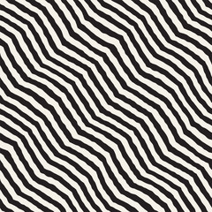 Seamless Wavy Hand Drawn Stripes Pattern. Repeating Vector Texture.