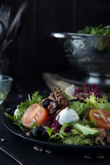 Diet and healthy mediterranean salad