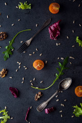 Diet and healthy mediterranean salad