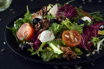 Diet and healthy mediterranean salad