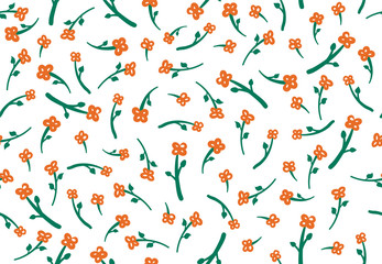 Flowers vector Pattern with bright spring colours 
