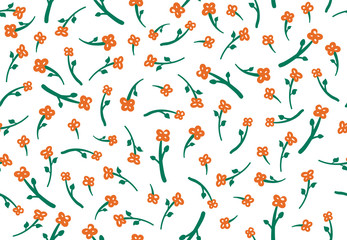 Flowers vector Pattern with bright spring colours 